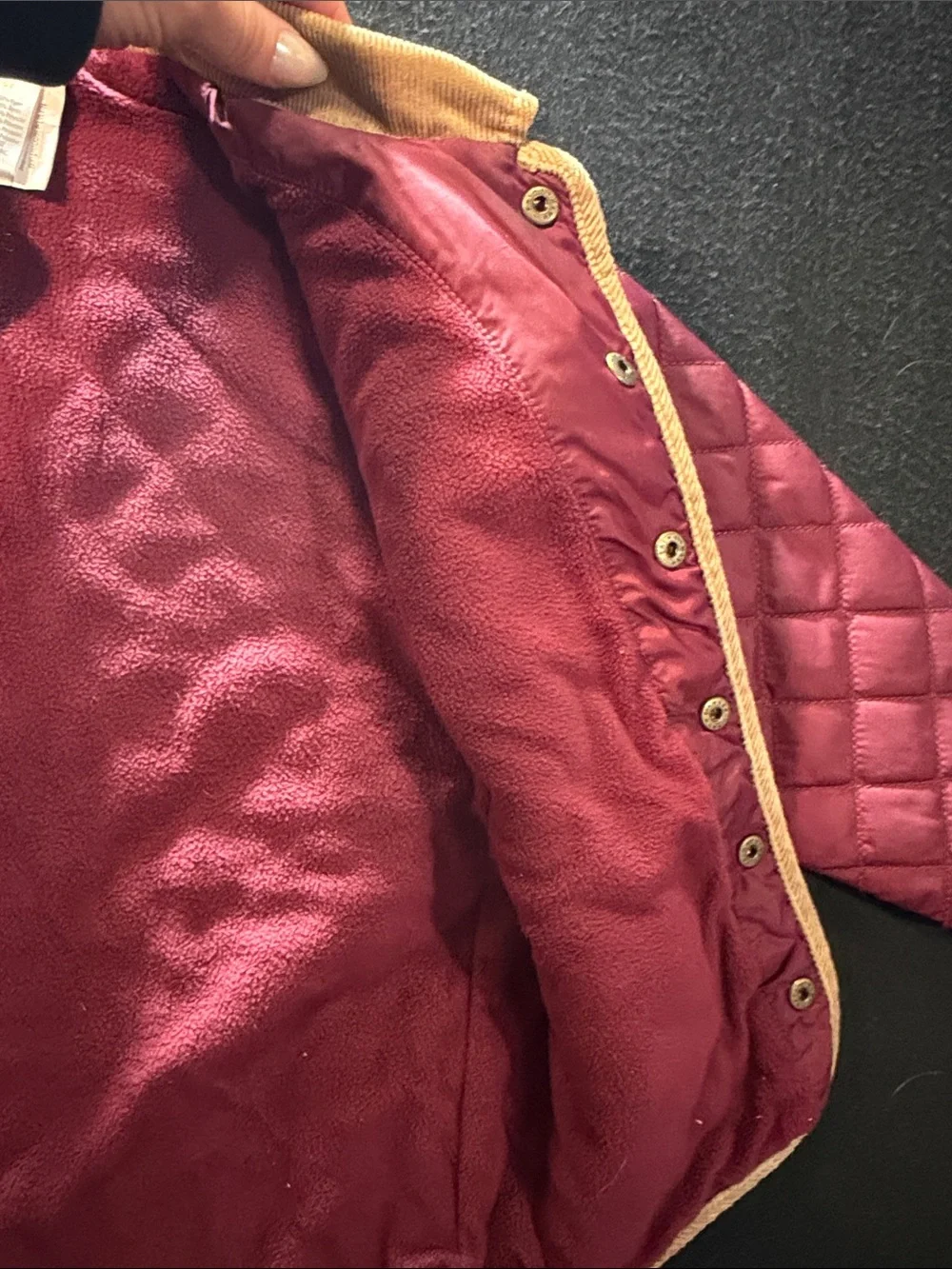 Gymboree Quilted barn jacket Burgundy Jacket with Contrast Trim
